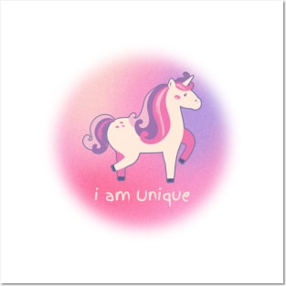 I am Unique Beautiful Unicorn Posters and Art